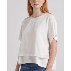 Dorothee Schumacher Playful Volumed O-Neck Top in Camelia White 4